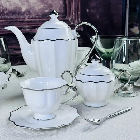 205-590 Чайный сервиз 14пр. 250 мл MAGNOLIA SILVER в под.уп.(х3)Фарфор